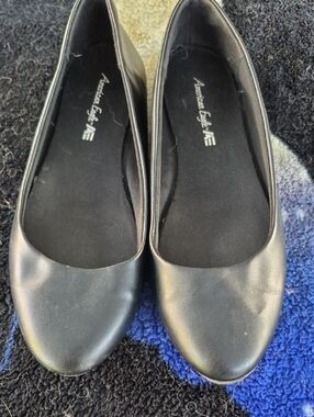 American Eagle Outfitters Black Leather-Look Ballet Flats
